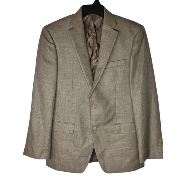 Lauren Ralph Lauren Mens 38R Blazer Casual Sport Jacket Suit Neutral Tan Brown - Picture 1 of 13